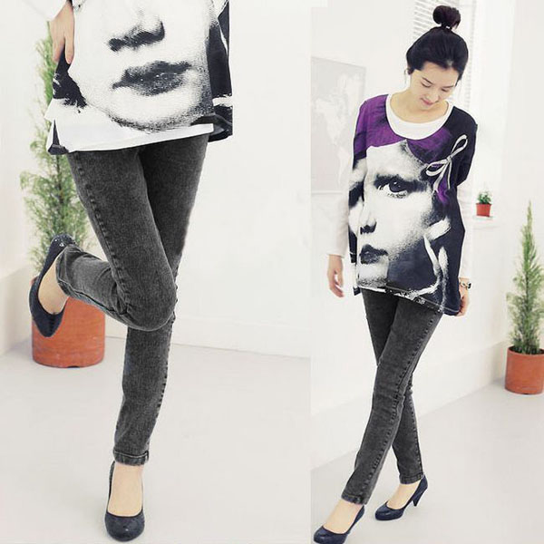 EQMUMBABYyunf牛仔褲鉛筆褲托腹褲