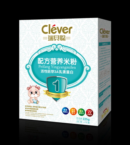 瑞貝聰活性胚芽3A乳清蛋白營養(yǎng)米粉1段盒裝