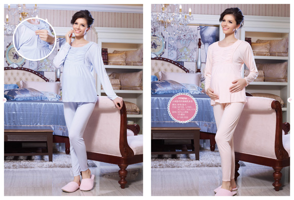 媽咪秘密圓領(lǐng)哺乳套裝魚(yú)水