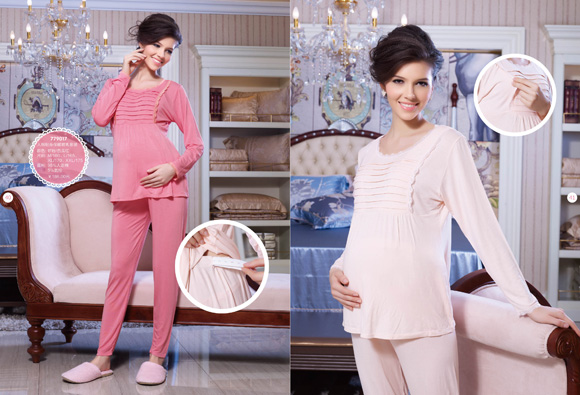 媽咪秘密保暖哺乳套裝西瓜紅