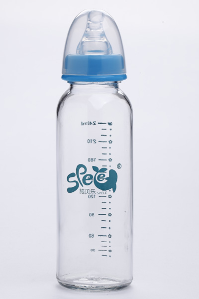 施貝樂藍(lán)色直身玻璃奶瓶240mlLBZ08