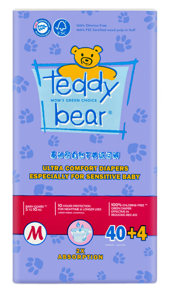 泰迪熊自然干爽升級版yinge紙尿褲小包裝M碼