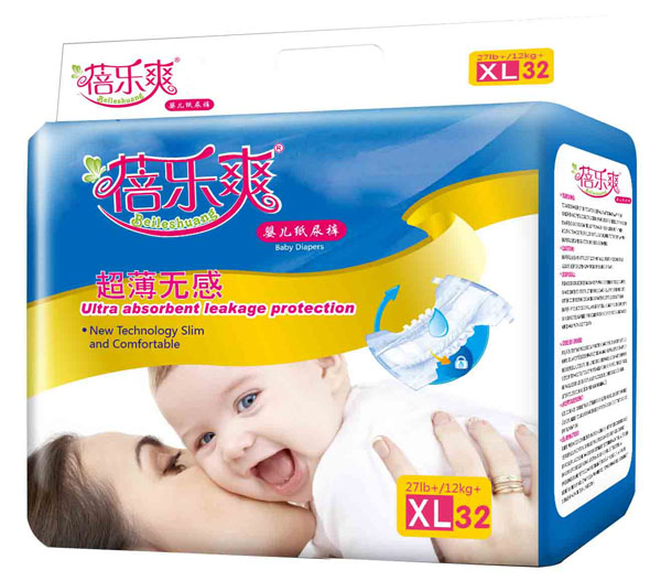 蓓樂爽超薄無感yinge紙尿褲XL碼32片