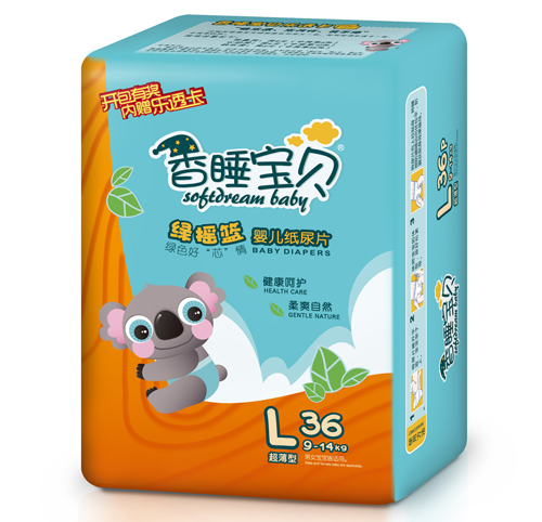 香睡寶貝綠搖籃嬰兒紙尿片L碼36片