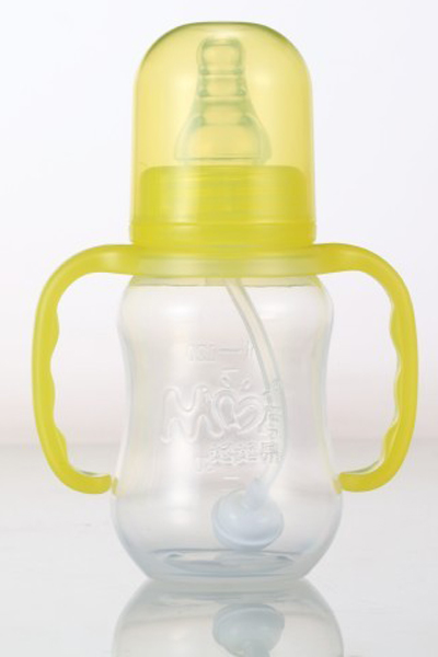 媽媽易120毫升方形玻璃奶瓶黃色