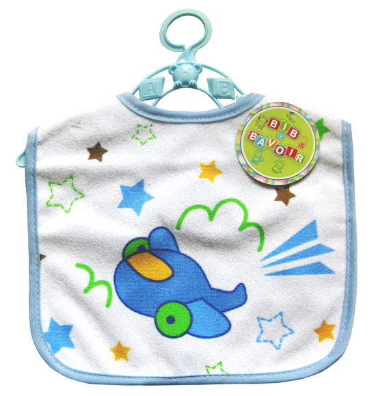 潤羽康印花圍兜淺藍(lán)色