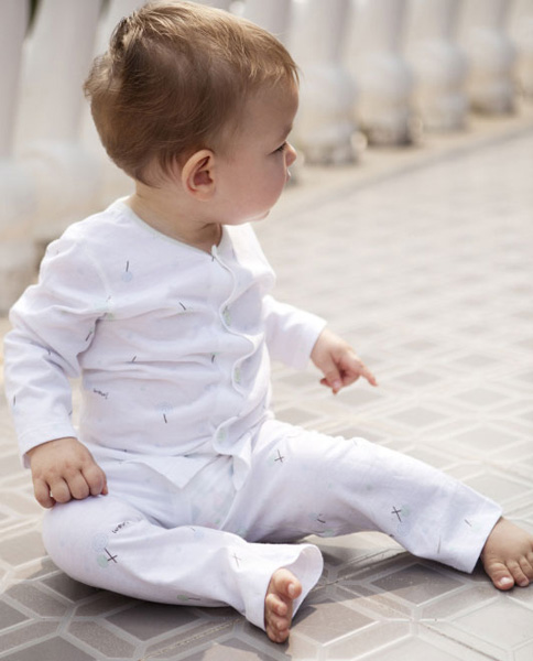 哇喔哇喔新款前開(kāi)純棉套裝