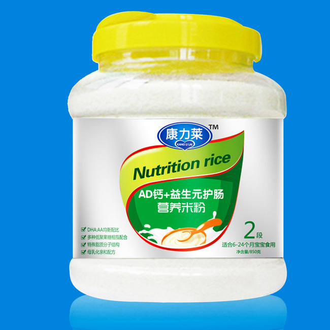 康力萊AD鈣+益生元護(hù)腸營養(yǎng)米粉2段