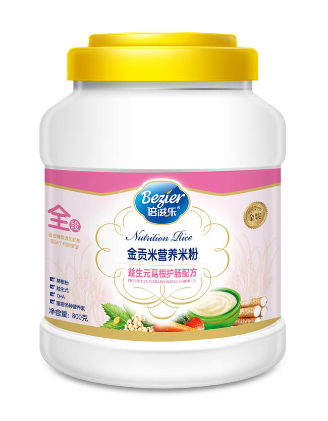 倍滋樂800克桶裝金貢米益生元葛根護(hù)腸米粉