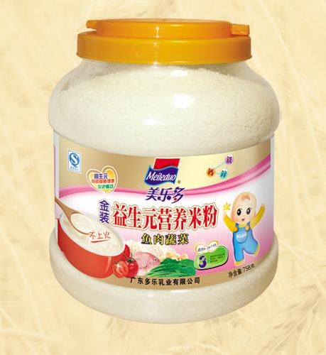 美多樂(lè)罐裝魚肉蔬菜益生元營(yíng)養(yǎng)米粉3段