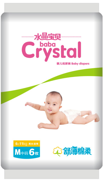 水晶寶貝舒薄棉柔yinge紙尿褲M6