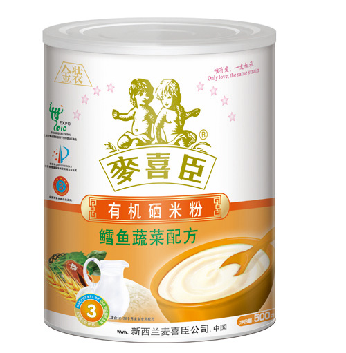 麥喜臣有機硒米粉鱈魚蔬菜配方(聽裝