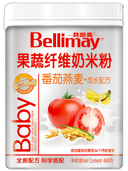 貝麗美番茄燕麥果蔬纖維奶米粉