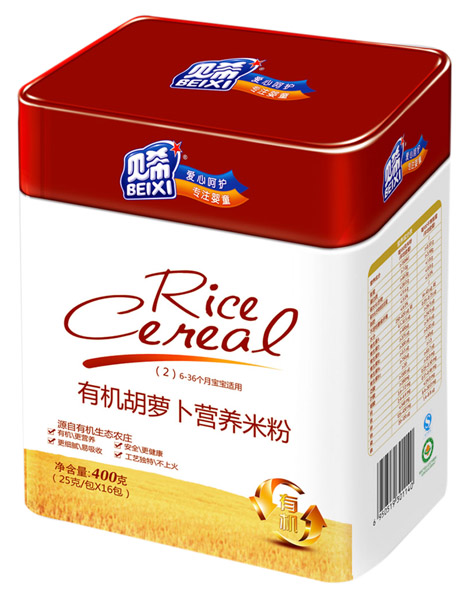 貝希有機(jī)胡蘿卜營(yíng)養(yǎng)米粉聽裝