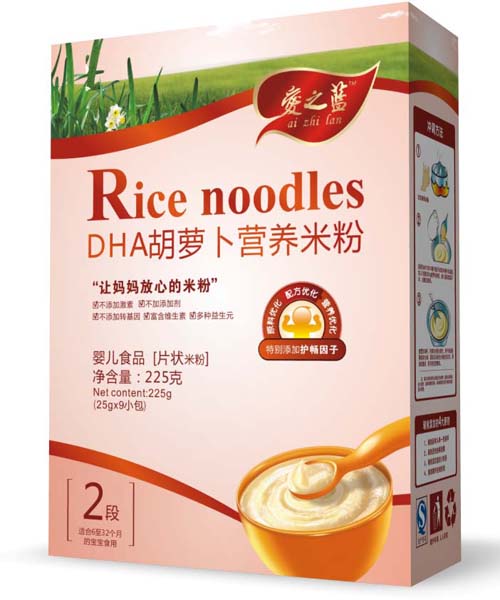 愛之藍(lán)DHA胡蘿卜營(yíng)養(yǎng)米粉2段