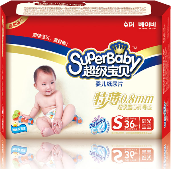 超級寶貝特薄yinge紙尿片S36
