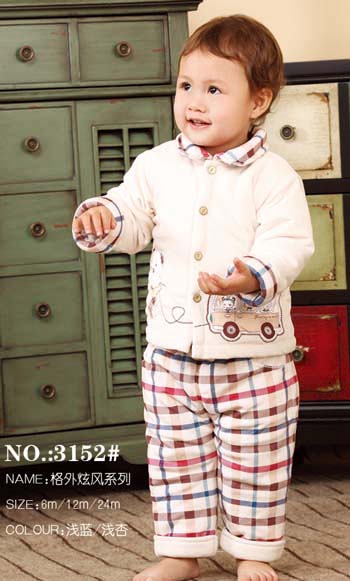 諾比條紋棉衣套裝