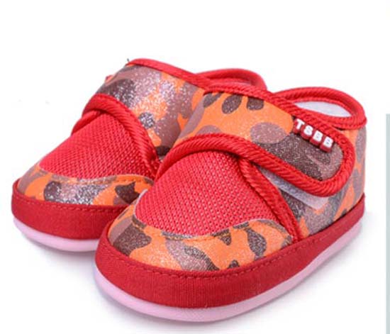 天使之嬰網(wǎng)布+透氣PU幼兒學步鞋紅色