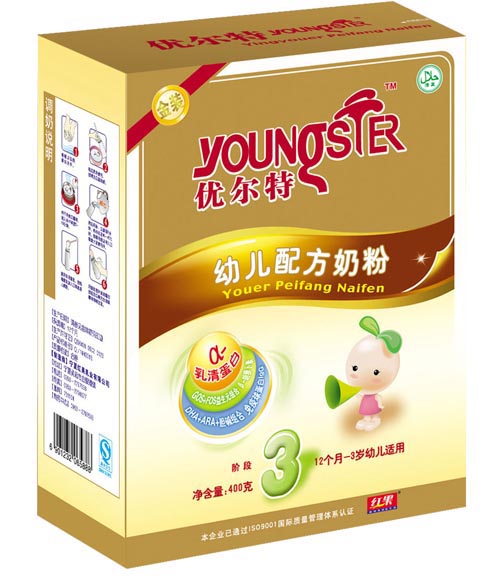 紅果優(yōu)爾特金裝youe配方奶粉3段盒裝