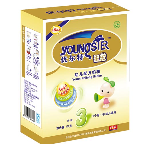 紅果優(yōu)爾特智冠幼兒配方奶粉3段盒裝