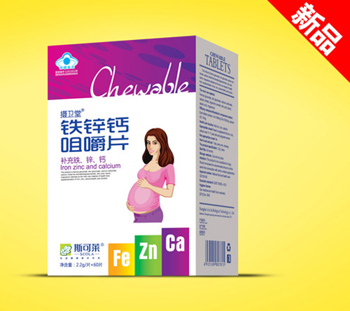 斯可萊yunf鐵鋅鈣咀嚼片