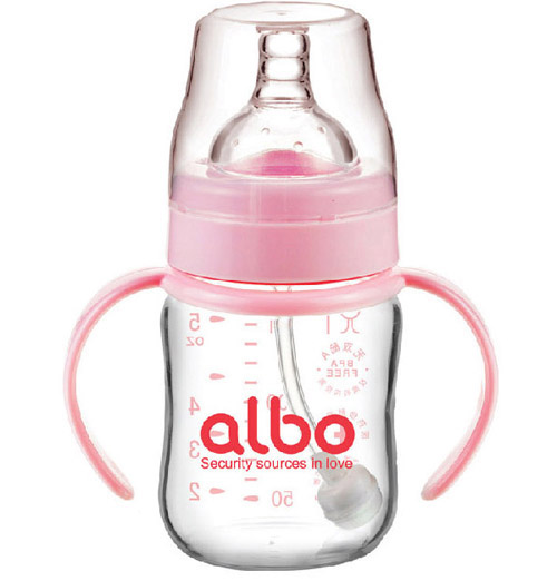 愛樂寶自動晶鉆玻璃奶瓶150ml粉色