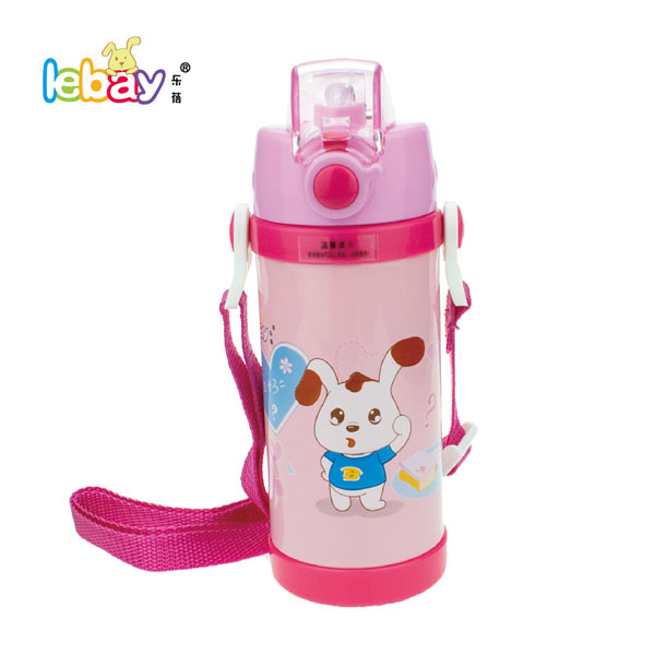 樂蓓紅色標(biāo)口可愛環(huán)保保溫杯