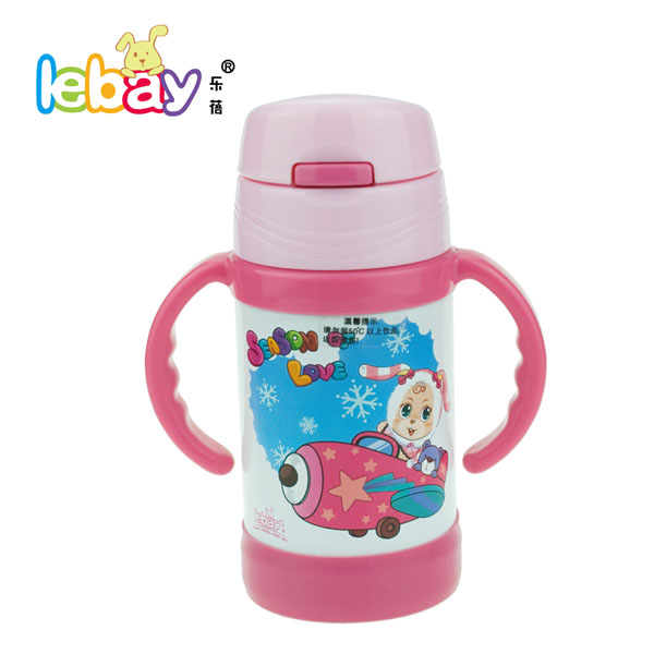 樂蓓紅色卡通保溫水杯