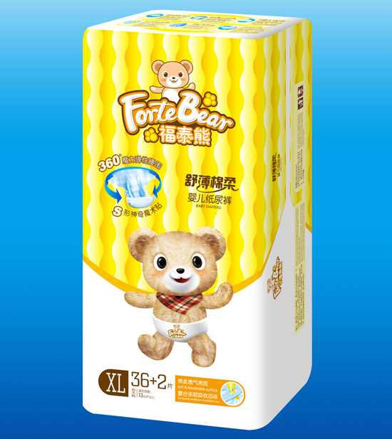 福泰熊舒薄棉柔yinge紙尿褲XL碼36+2片