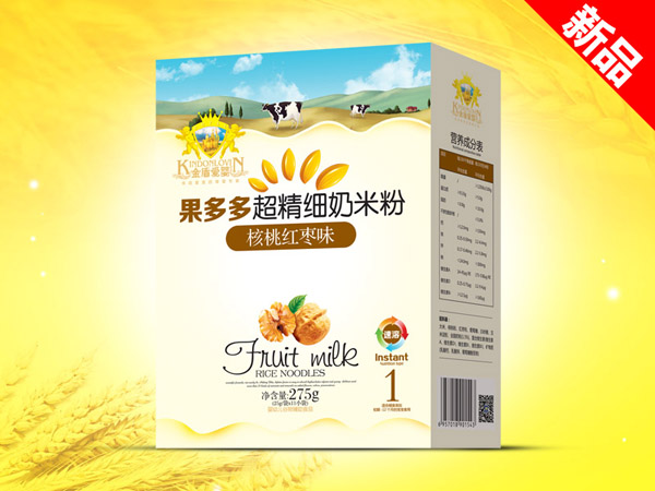 金盾愛嬰核桃紅棗超精細(xì)奶米粉盒裝