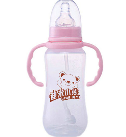 迪米小熊標(biāo)口有柄自動PP奶瓶240ml