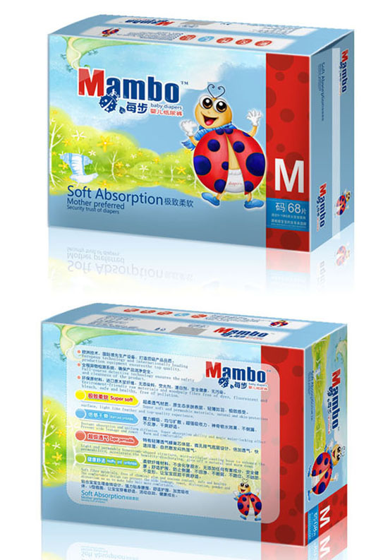 Mambo每步y(tǒng)inge紙尿褲M碼68片大包裝