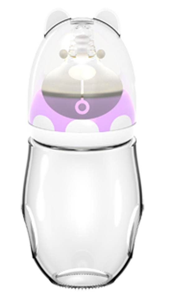 母貝兒熊貓寶寶玻璃正面三色紫色