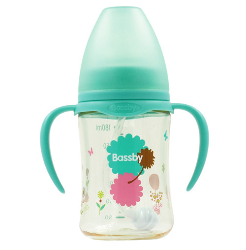 貝斯比寬口弧形PPSU自動(dòng)奶瓶180ml綠色