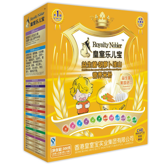 皇室樂兒寶益生菌胡蘿卜淮山營養(yǎng)米粉300克