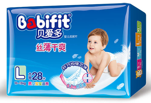 貝愛多絲薄干爽紙尿片L碼28片中包裝