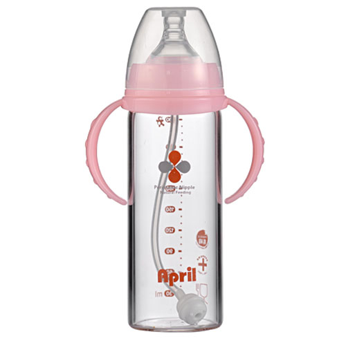 愛(ài)普麗鉑金寬口玻璃奶瓶280ml粉色