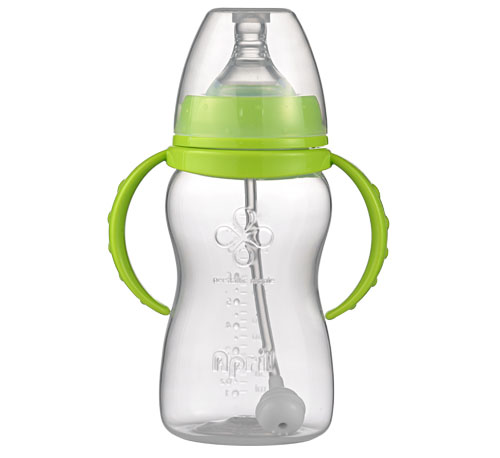 愛普麗寬口弧形PP奶瓶240ml綠色