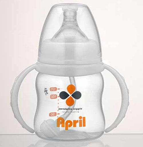 愛普麗寬口弧形奶瓶120ml白色