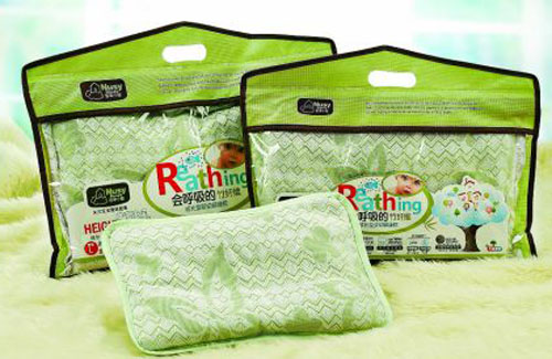 諾親小屋竹纖維成長型綠葉嬰幼健康枕L碼