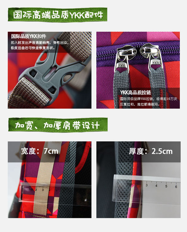 琴鳥風華正茂兒童書包細節(jié)設(shè)計