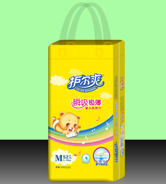 護(hù)爾爽瞬吸極薄yinge紙尿片M碼52片