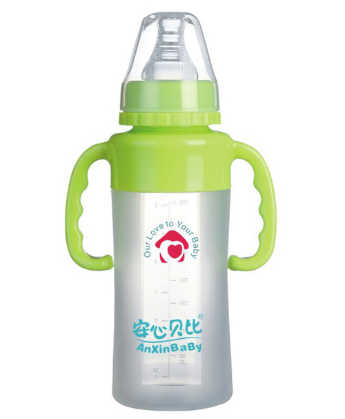 安心貝比雙柄標口直身硅膠奶瓶200ml