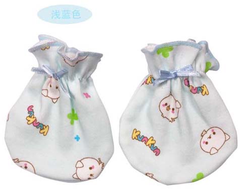 KUNKUNyinge棉質護手套淺藍色