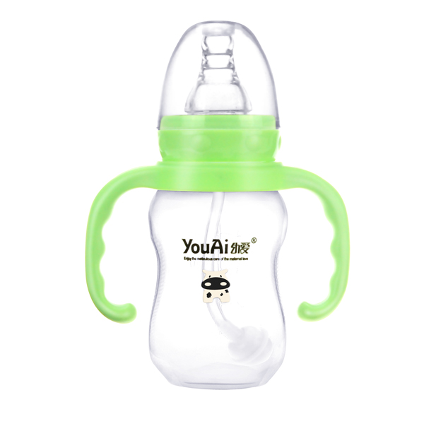 幼愛EQ標(biāo)口帶柄自動(dòng)吸PP奶瓶125ml