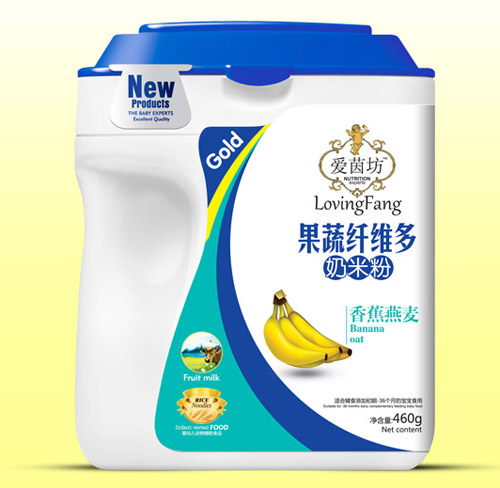 愛茵坊香蕉燕麥果蔬纖維多奶米粉桶裝