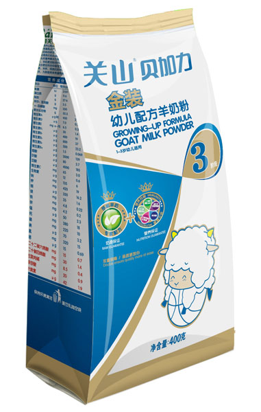 貝加力金裝幼兒配方羊奶粉3段400g袋裝