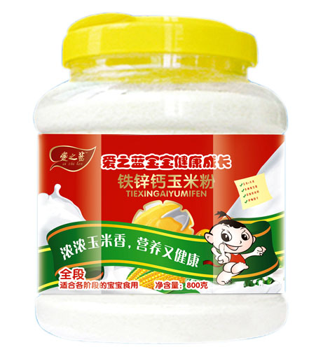 愛之藍鐵鋅鈣玉米粉800g透明桶裝