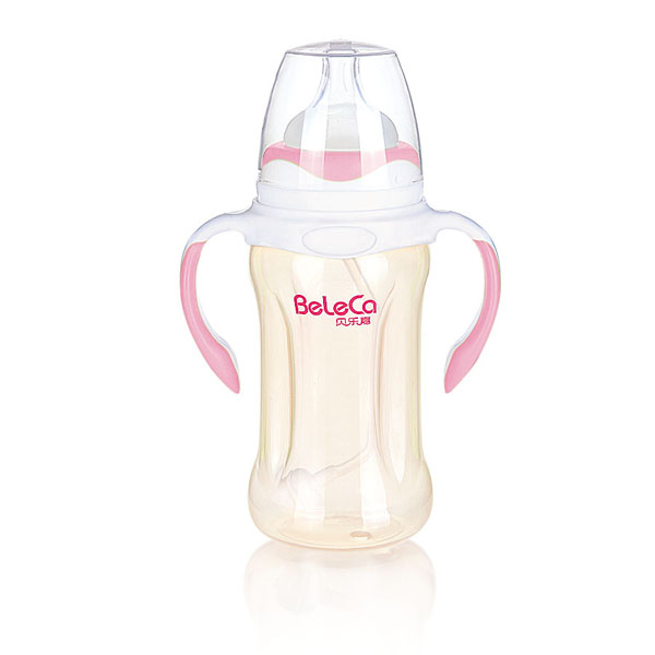 貝樂(lè)嘉粉色雙柄yingePP奶瓶