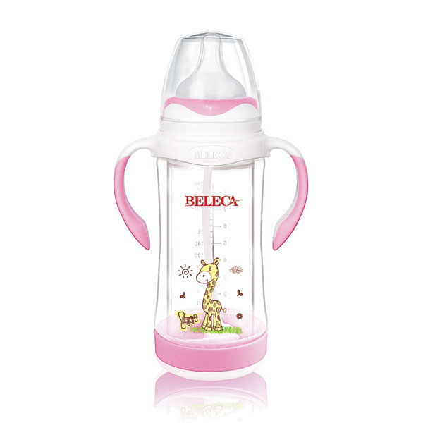 貝樂(lè)嘉貼花yinge奶瓶粉色